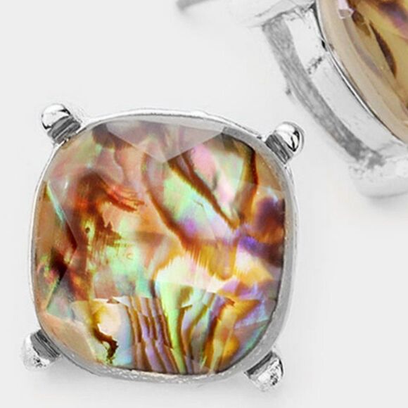 Abalone
Square Stone Stud Earrings by ITS sense - Picture 2 of 5